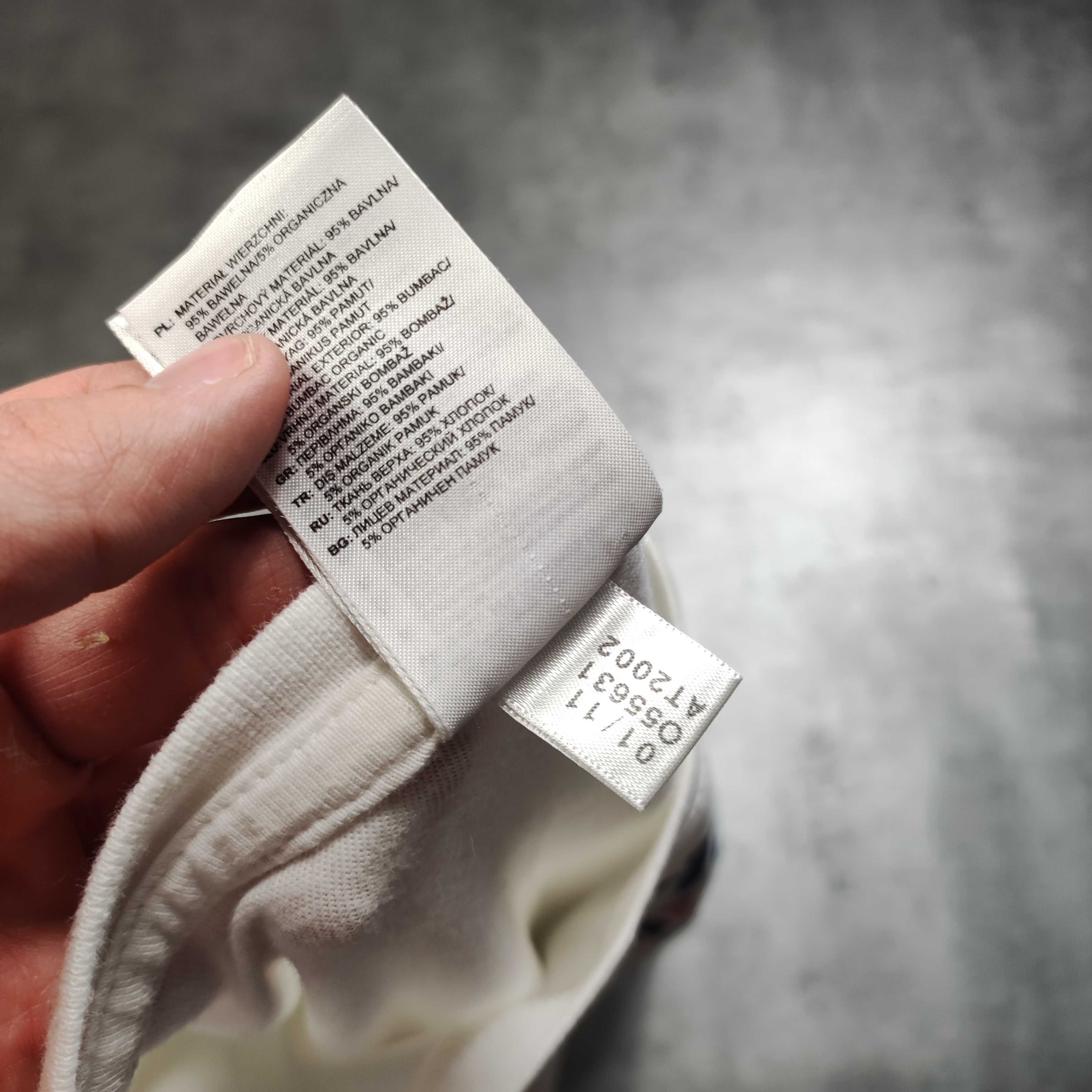MĘSKA Koszulka PREMIUM Adidas Duże Logo Biała bawełna Sportowa Nadruk