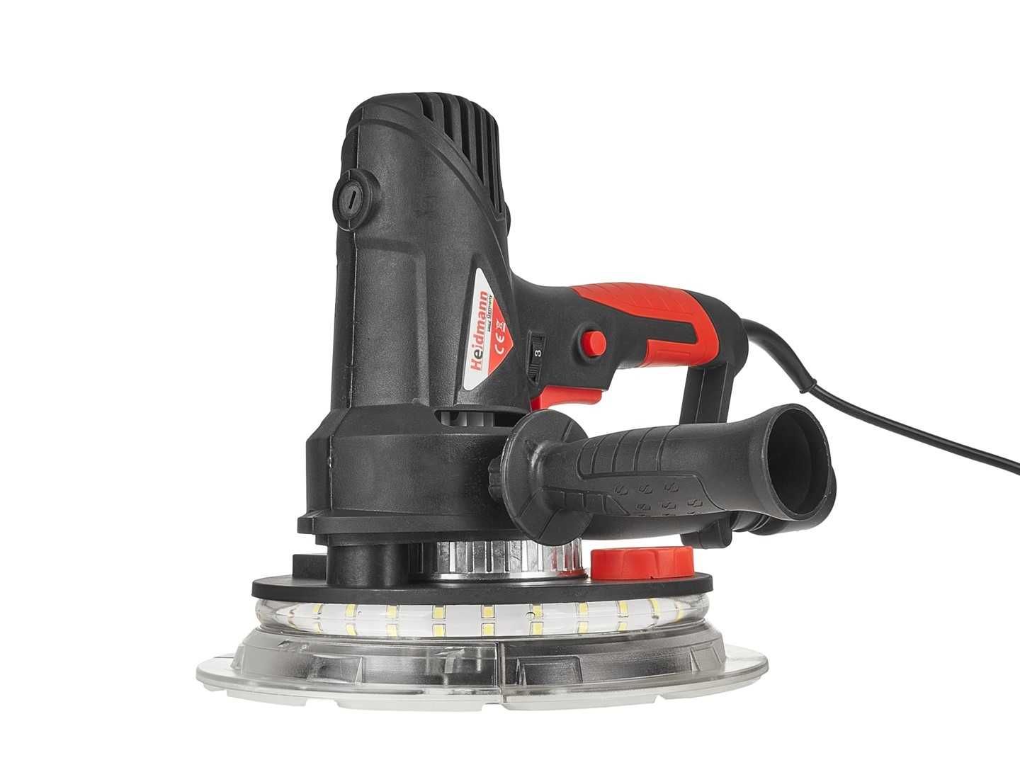 Szlifierka do gipsu gładzi tynku ścian 190mm 1800W LED + papiery NOWA