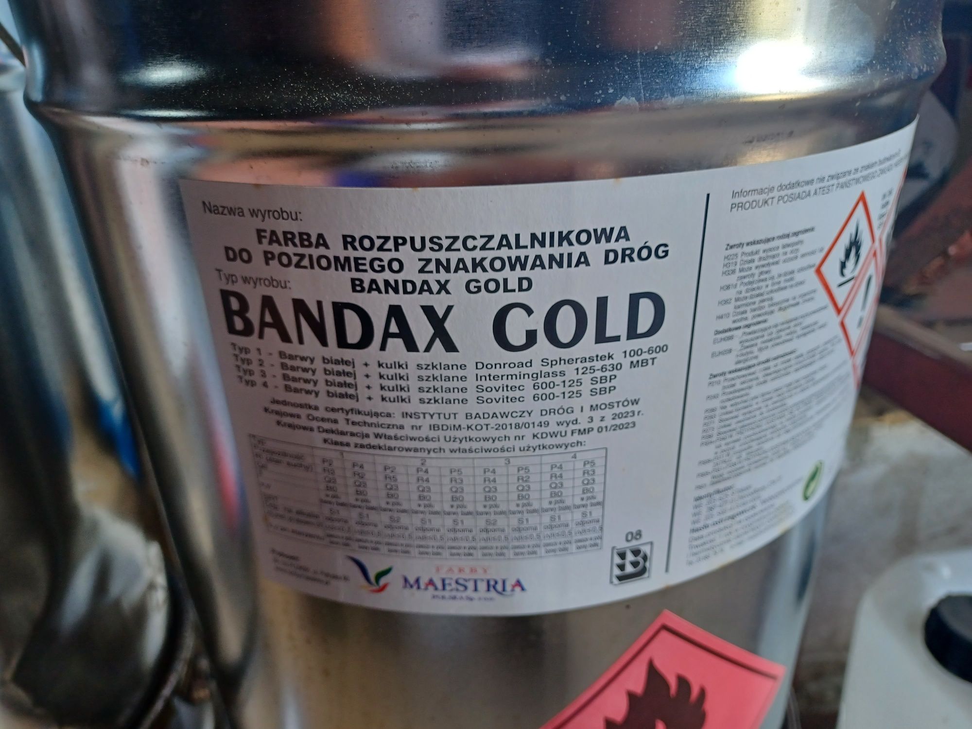 BANDAX GOLD Biała Farba Drogowa Asfaltowa 30kg Najtaniej Wysyłka