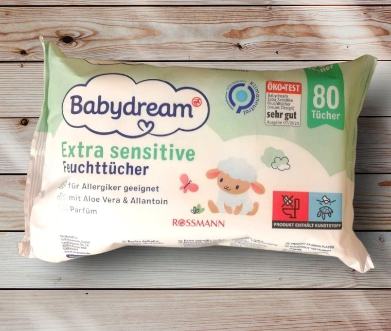 Chusteczki dla niemowląt Babydream Extra sensitive 20 paczek po 80