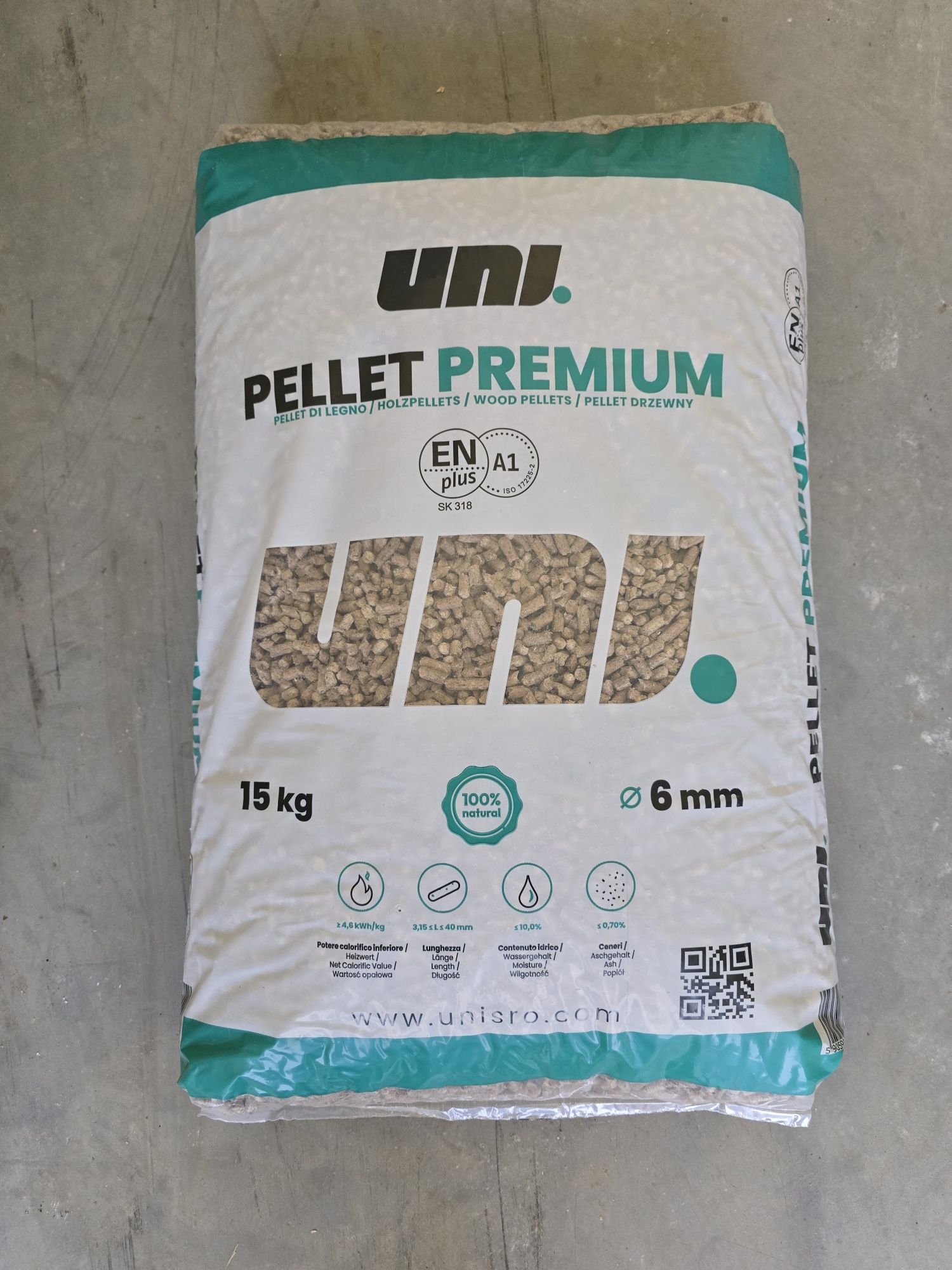 Uni pellet premium ENplus 975kg dostawa gratis