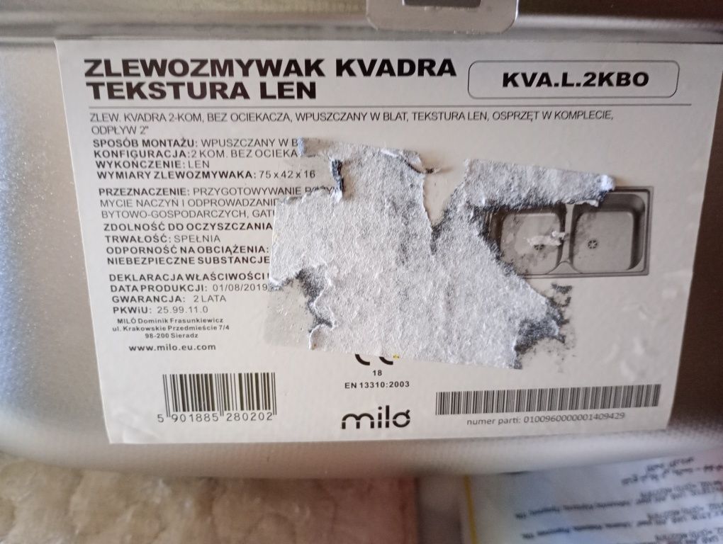 Nowy zlewozmywak