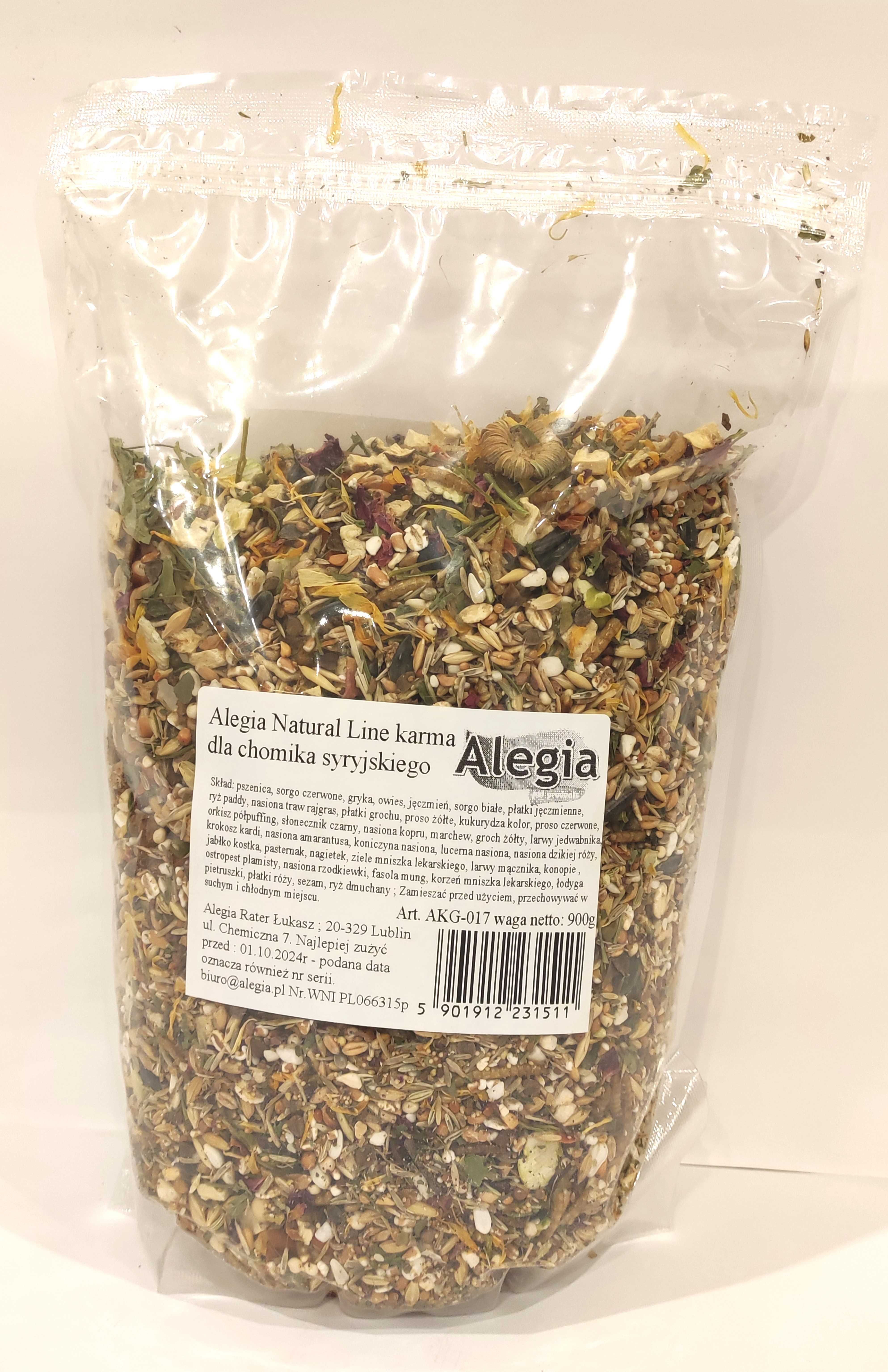 Alegia Natural Line karma chomik Syryjski 900g