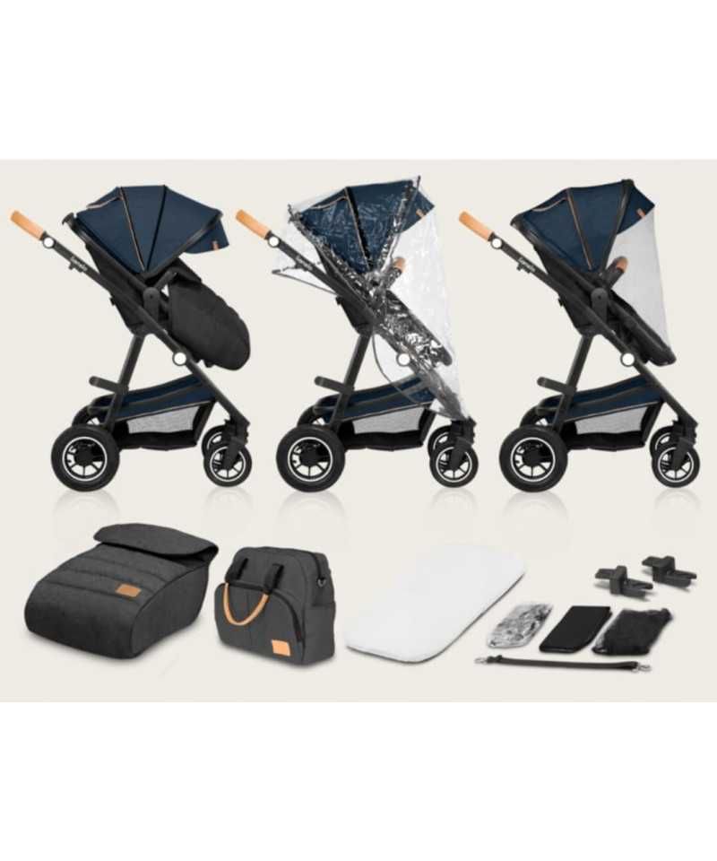 WÓZEK 3w1 Spacerówka - Gondola + Fotelik Lionelo AMBER