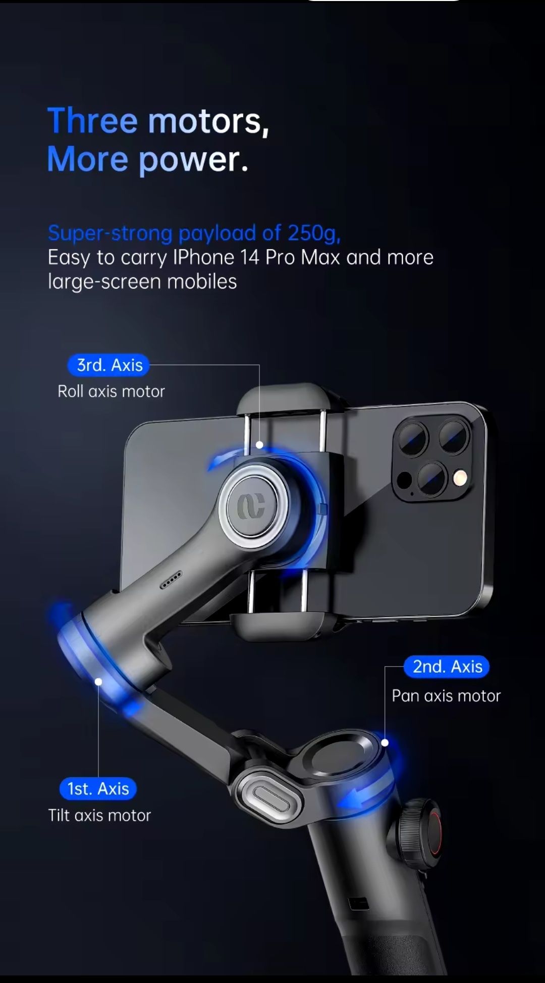 Триосьовий Стабілізатор смартфона Стедікам  AOCHUAN Smart XE