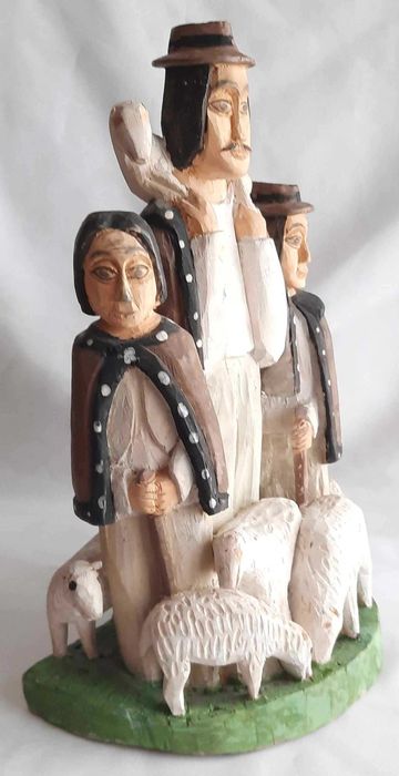 GÓRALE PASTERZE Rzeźba ludowa Cepelia Spółdzielnia Kanon Rzeźba Drewno