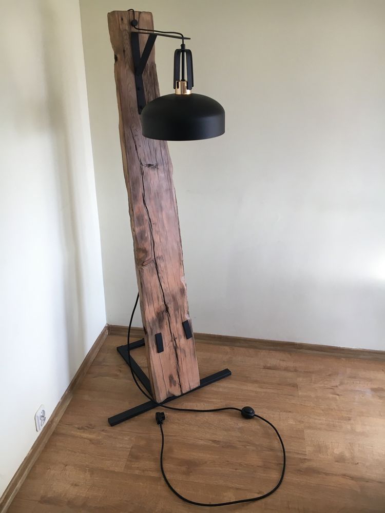 Lampa stojąca ,,Loft” - rękodzieło.