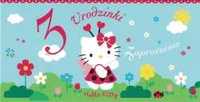 Zaproszenie na 3  urodziny Hello Kitty 1 szt