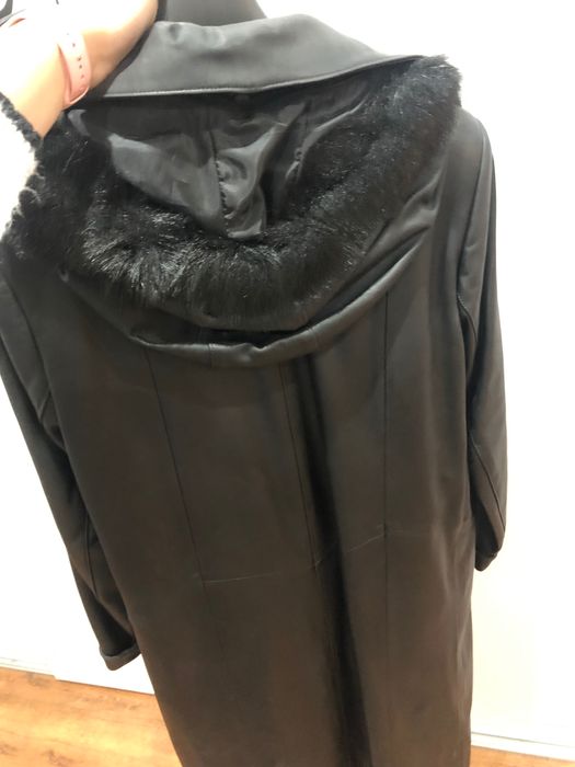 Płaszcz skórzany z podpinka podszewka skóra naturalna