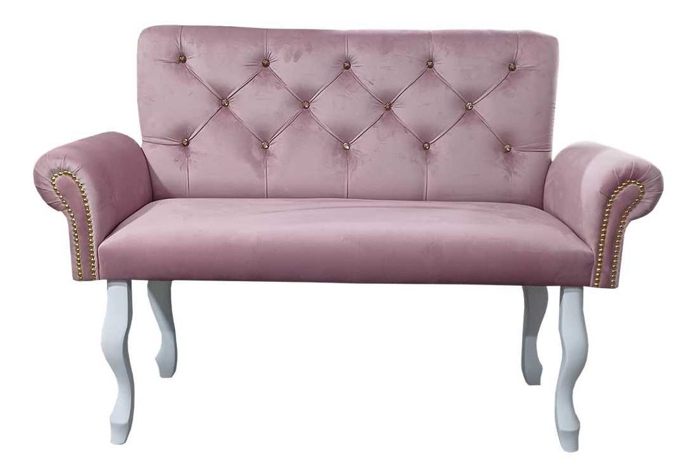 Ławka tapicerowana glamour dwuosobowa welurowa - 100 kolorów do wyboru