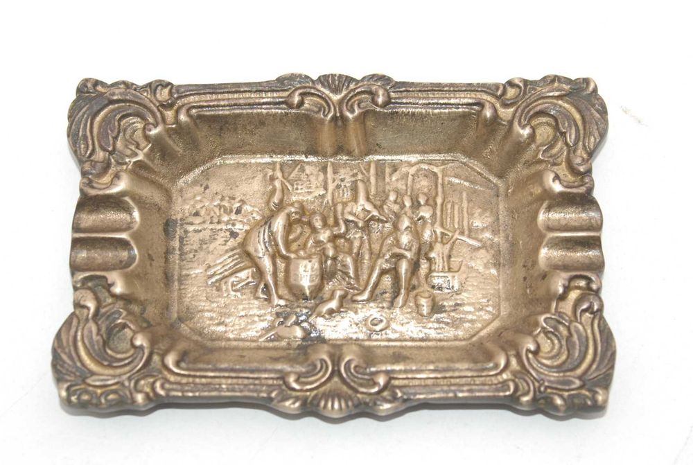 Stara mosiężna popielniczka antyk zabytek