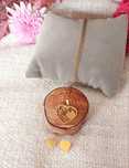 Conjunto de colar e brincos aço inoxidável dourado com "LoveYouMumu"