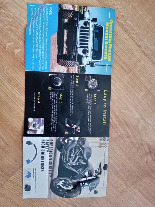 Samochód Motocykl LED Reflektor 4 Tryby Robocze