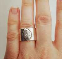 Srebrny pierścionek szeroka obrączka próba 925