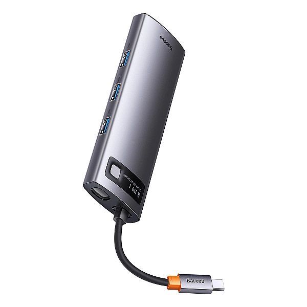 Hub Baseus Metal Gleam Series 8w1 Usb-c - Hdmi / 3x Usb 3.2 Gen 1 / Pd