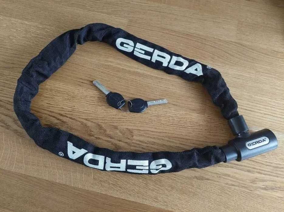 NOWE Zapięcie rowerowe Łańcuchowe z zamkiem gerdy 90cm zabezpiecznie