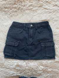 Spódnica jeansowa czego z kieszeniami z ciemnego jeansu XS
