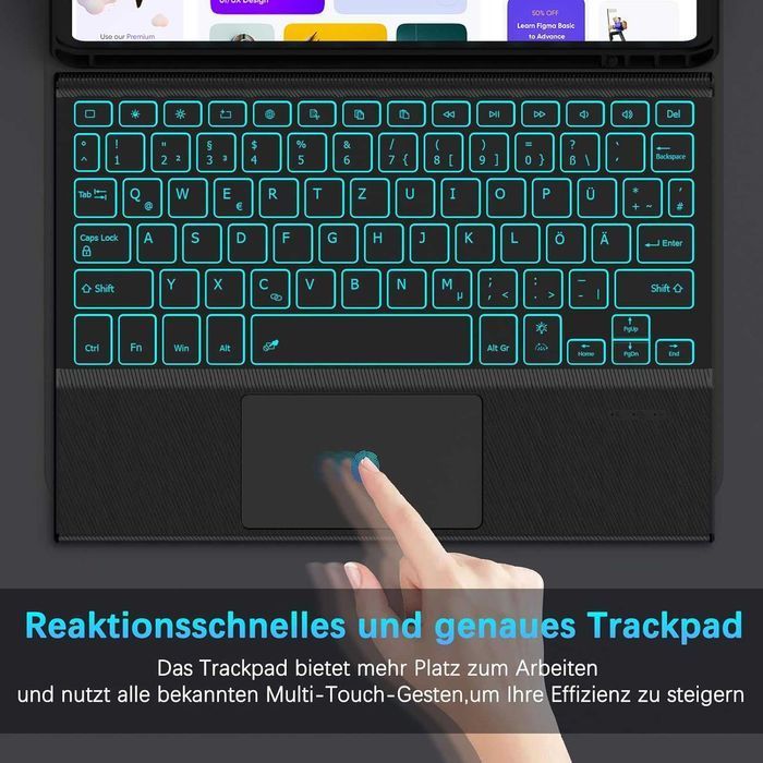 DoohowCase etui klawiatura touchpad LED RGB Lenovo Tab M11 11" czarne