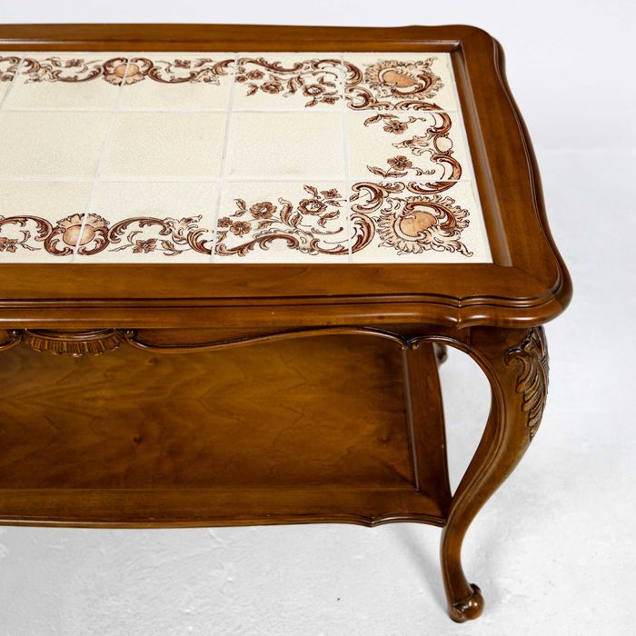 Stylowa Ława Kawowa Ludwika XV Neorokoko Stary Stolik z Metką WARRINGS