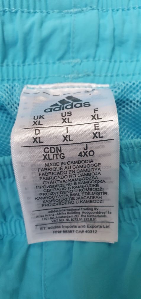 Szorty kąpielowe spodenki męskie Adidas rozmiar XL niebieskie