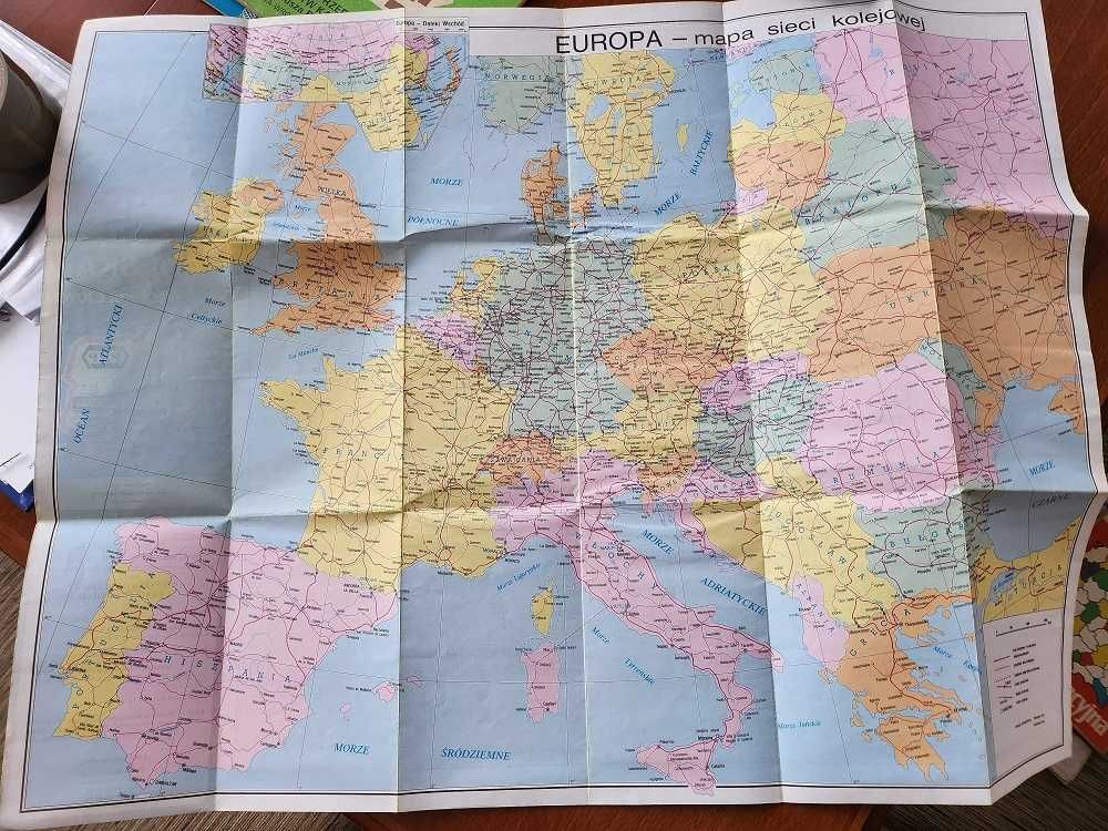 Polska . Mapa sieci kolejowej. Europa. Mapa sieci kolejowej.