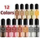 Barwniki Pigment Metaliczny Zestaw do żywicy, mydła, świec, DIY 12 SZT