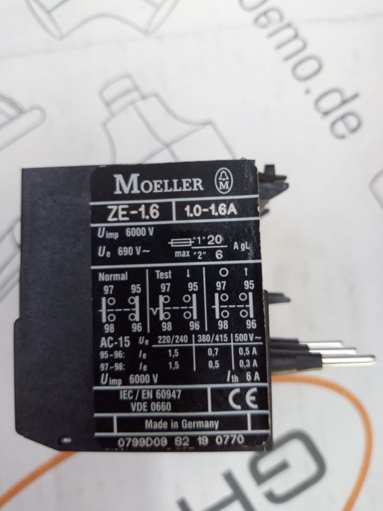 Przekaźnik zabezpieczający silnik przeciążeniowy  ZE-1,6 Moeller