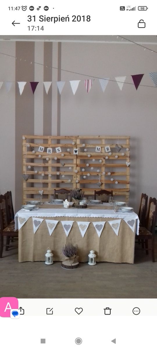 Proporczyki dekoracja sali