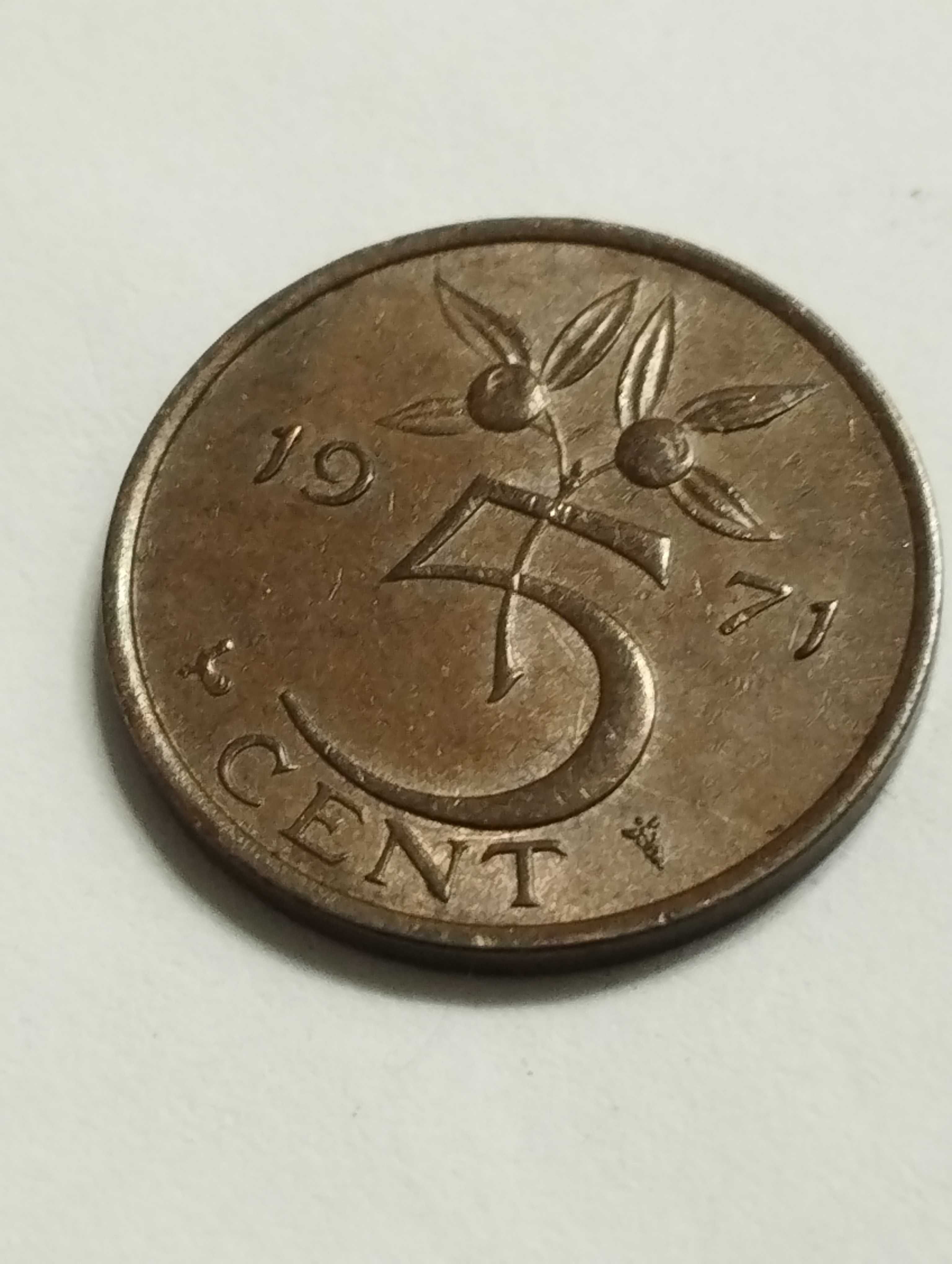 Sprzedam monetę  Holandia 5 centów 1971r. stan bdb.