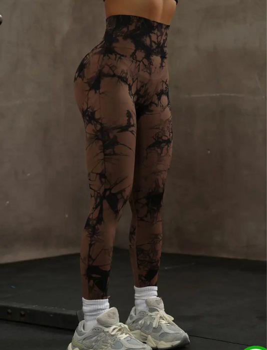 Спорттвні легінси шоколад тай дай L