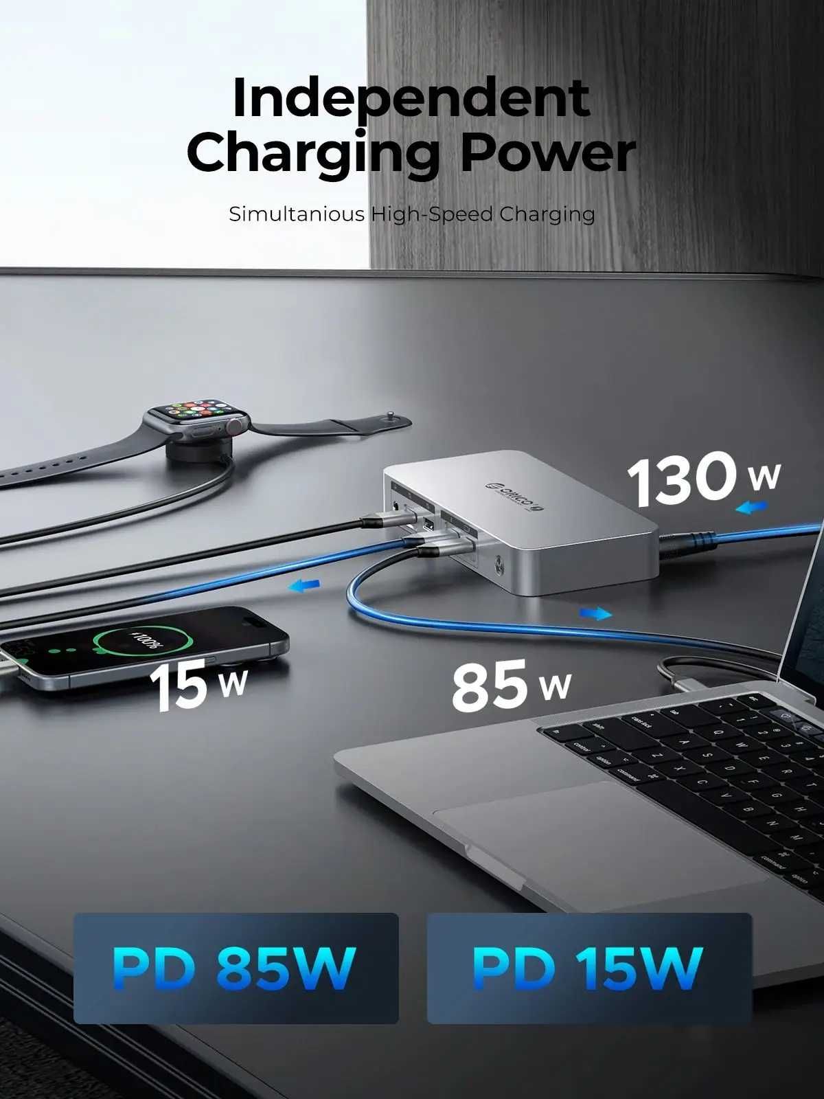 Док-станція ORICO Thunderbolt 4 PD85W Intel Chipset HDMI/DP Ethernet