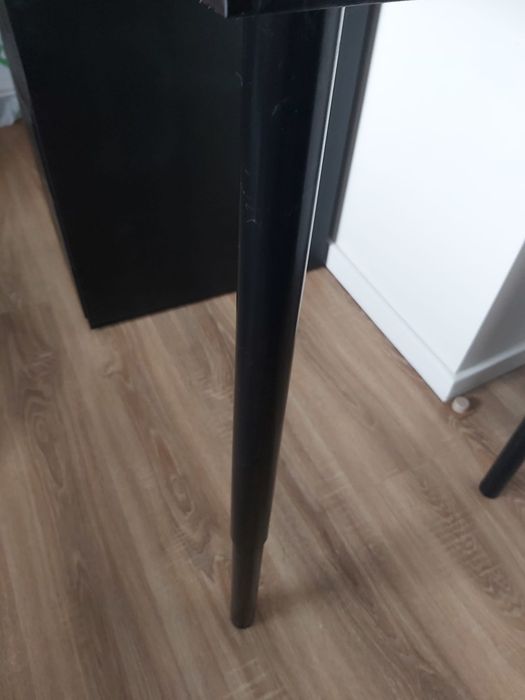 Secretária, preto-castanho, 200x60 cm