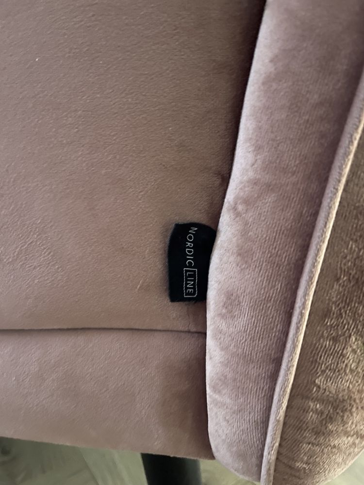 Sofa Nordic Line, tkanina FRENCH VELVET brudny róż