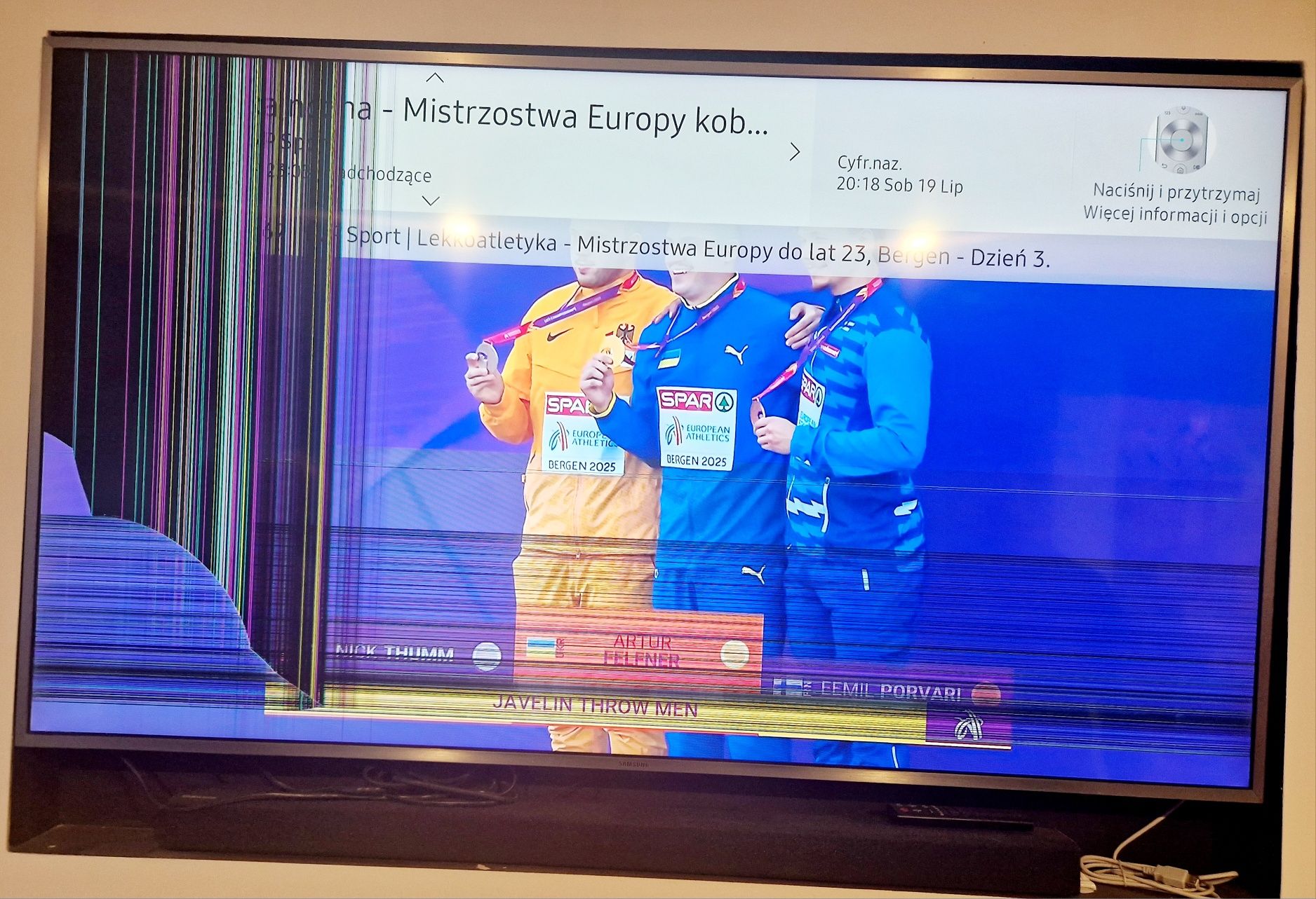 Uszkodzony TV 55 SAMSUNG