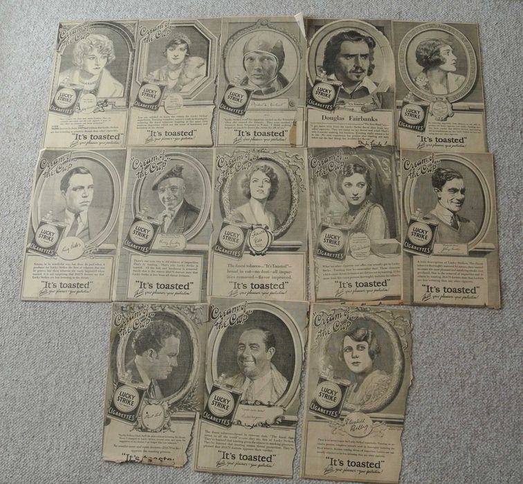 13 niesamowitych reklam prasowych VINTAGE LUCKY STRIKE z 1928 r