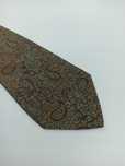 Yves Saint Laurent YSL brązowy krawat paisley ysl33