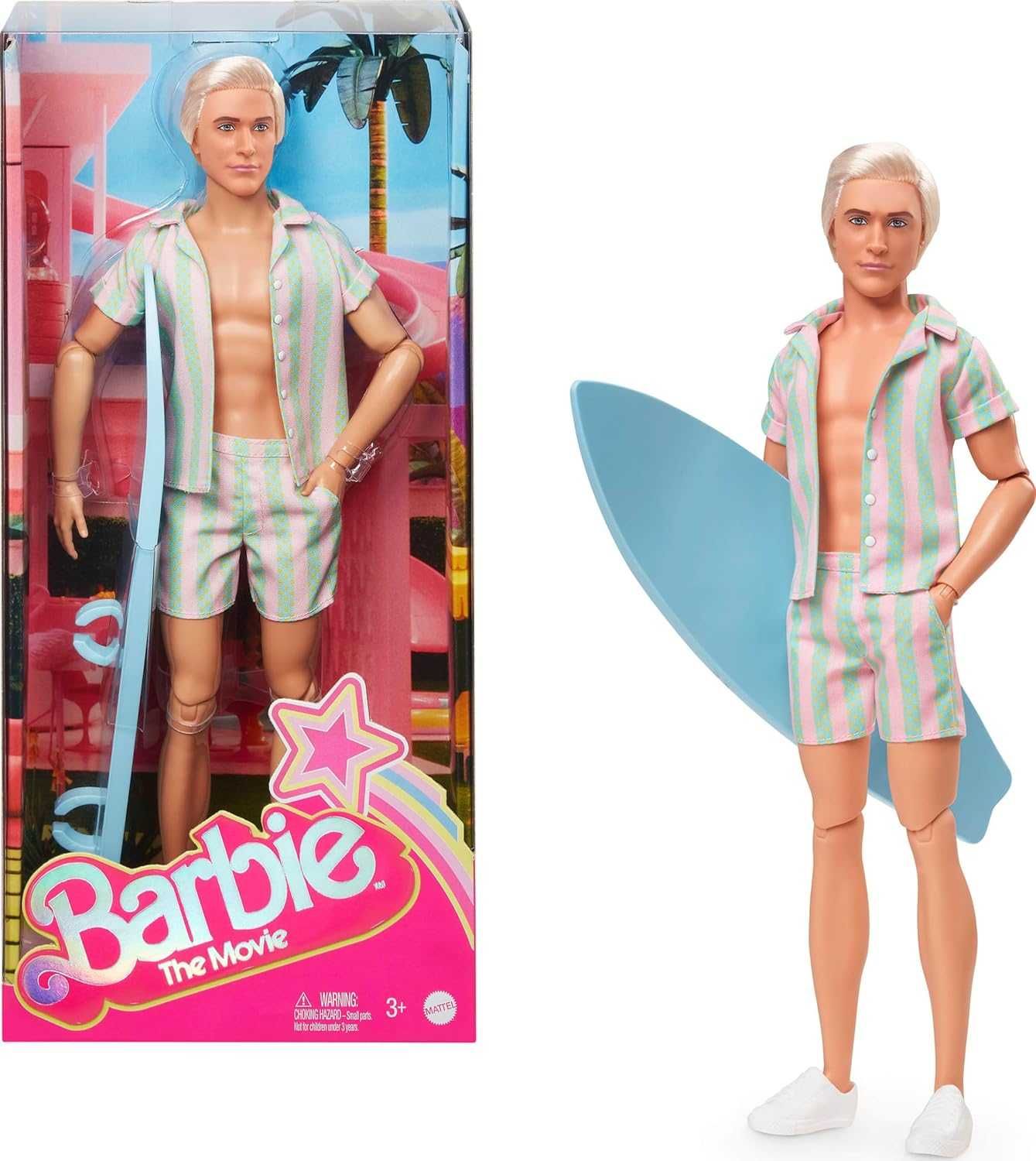 Кукла Кен Барби с доской для серфинга Barbie The Movie Ken Doll HPJ97
