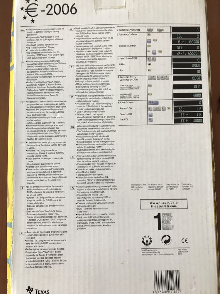 Maquina de calcular texas instruments edicao especial europeia