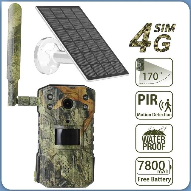 Camara Caça Armadilha 4G+ Solar c/APP acesso Remoto ao Vivo/Histórico