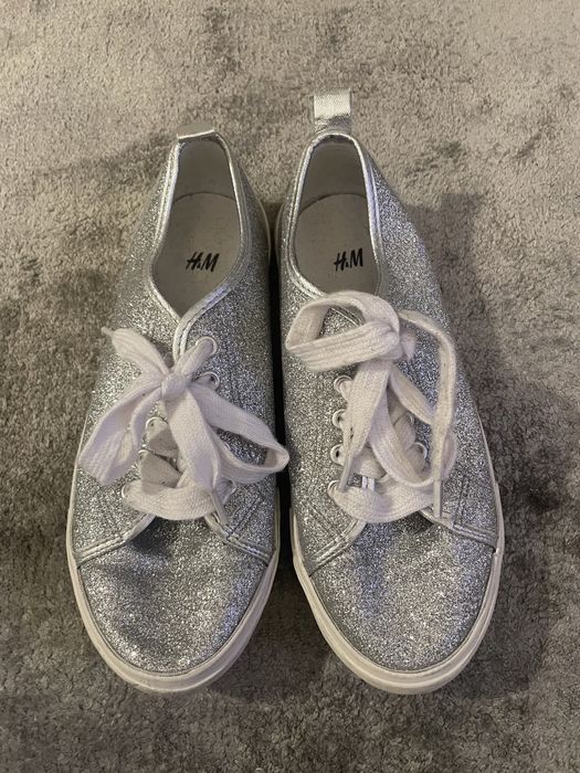 H&M srebrne tenisówki trampki 35