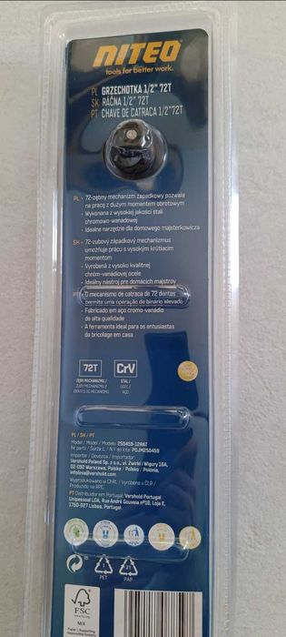 Grzechotka do kluczy nasadowych 1/2", 72T, NITEO