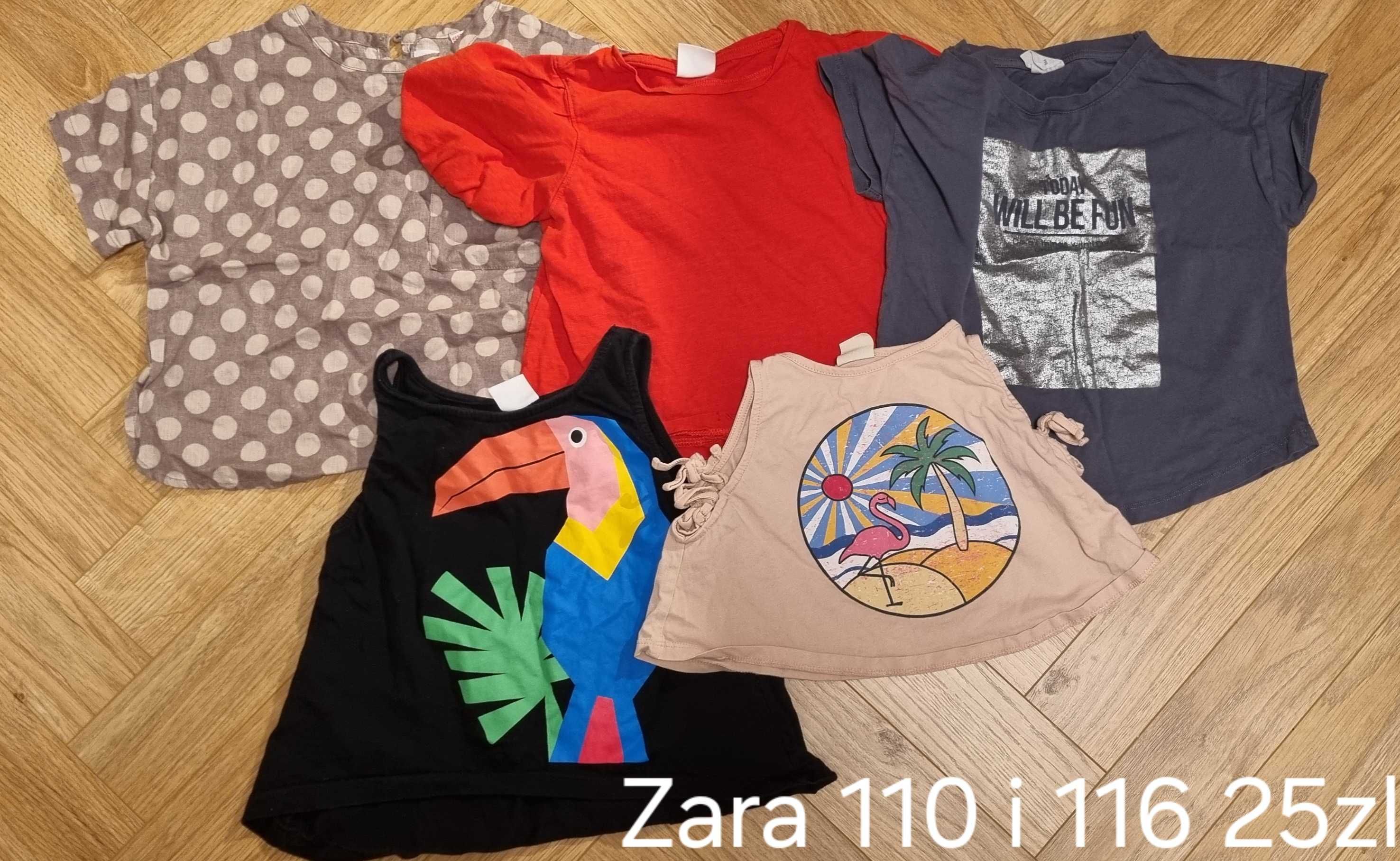5x koszulki Zara 110 i 116