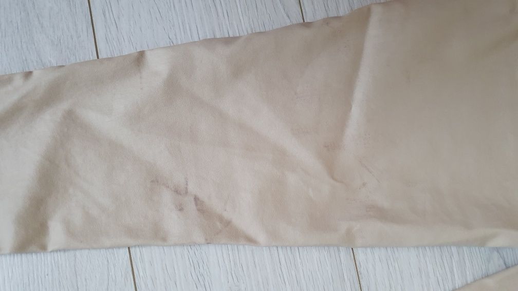 Spodnie woskowane skórzane 38 beżowe wiskoza