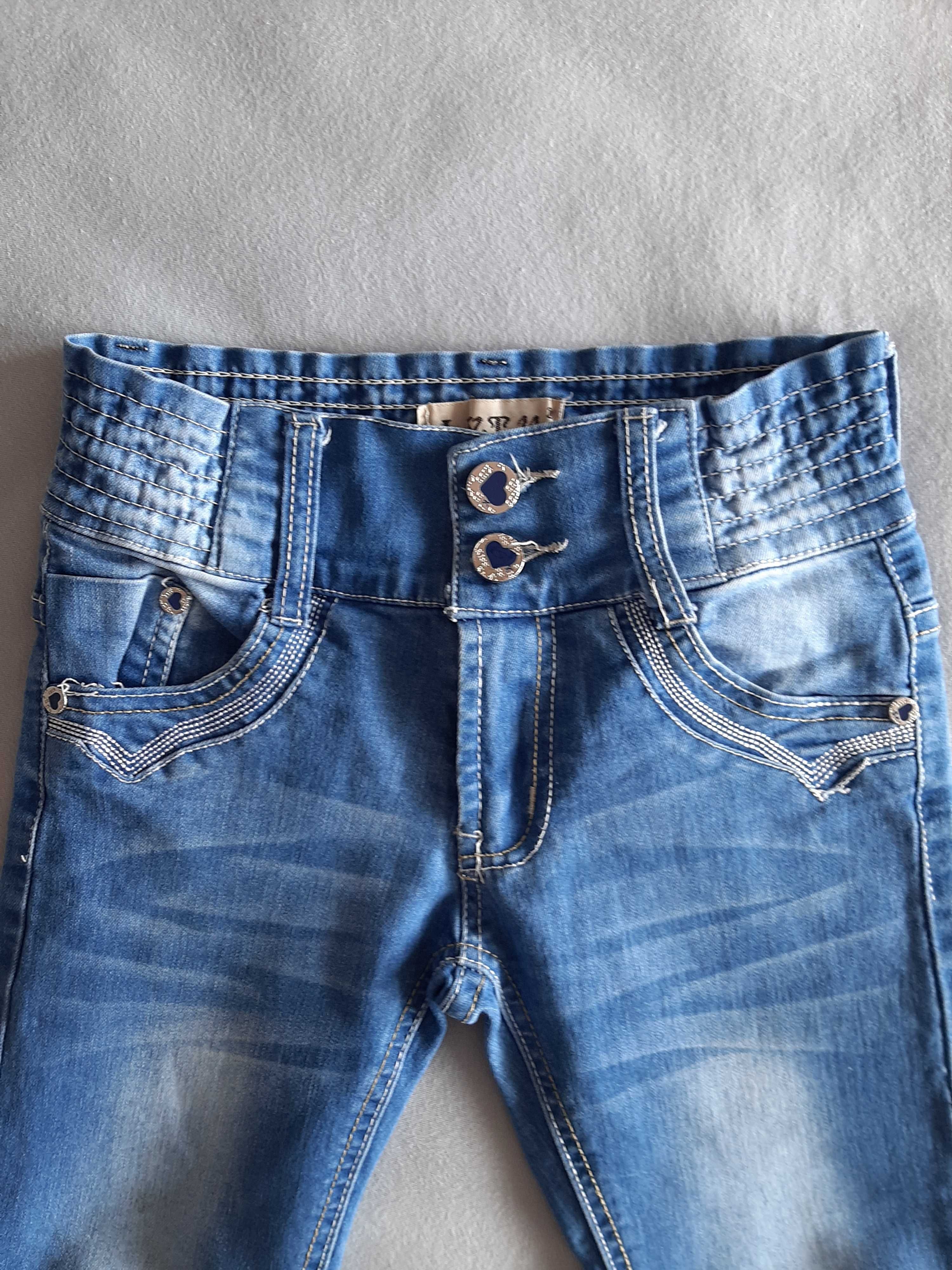 Bluza + spodnie jeans rozm.134/140 zestaw komplet stan vdb