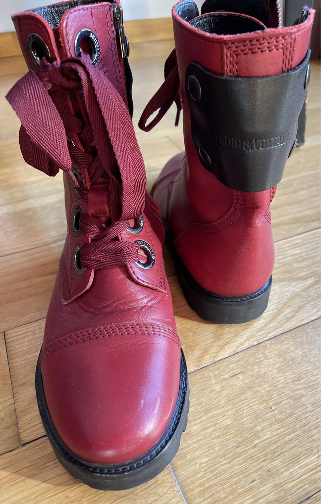 Bota Zadig et Voltaire vermelhas