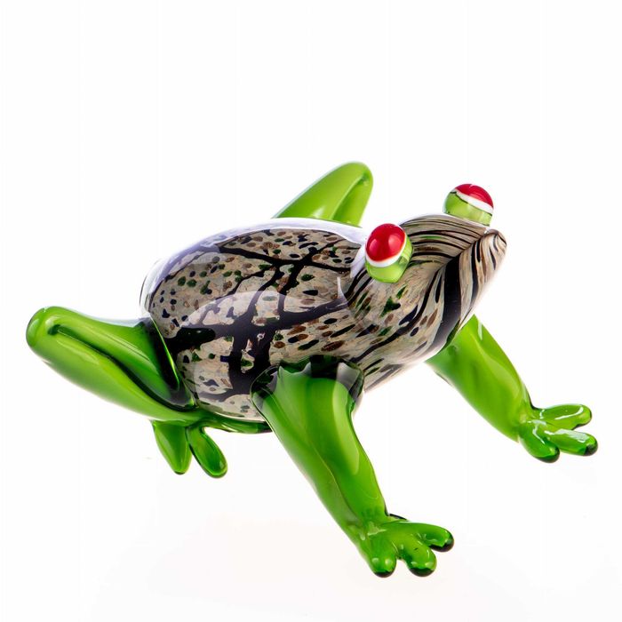 Murano , szkło  zielona żaba