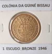 1 Moeda Portuguesa Circulada na Ex Colónia da Guiné Bissau   Bronze