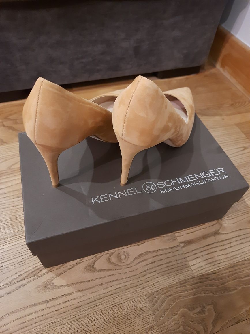 Skórzane szpilki MILEY caramel/camel 40,5 Kennel & Schmenger