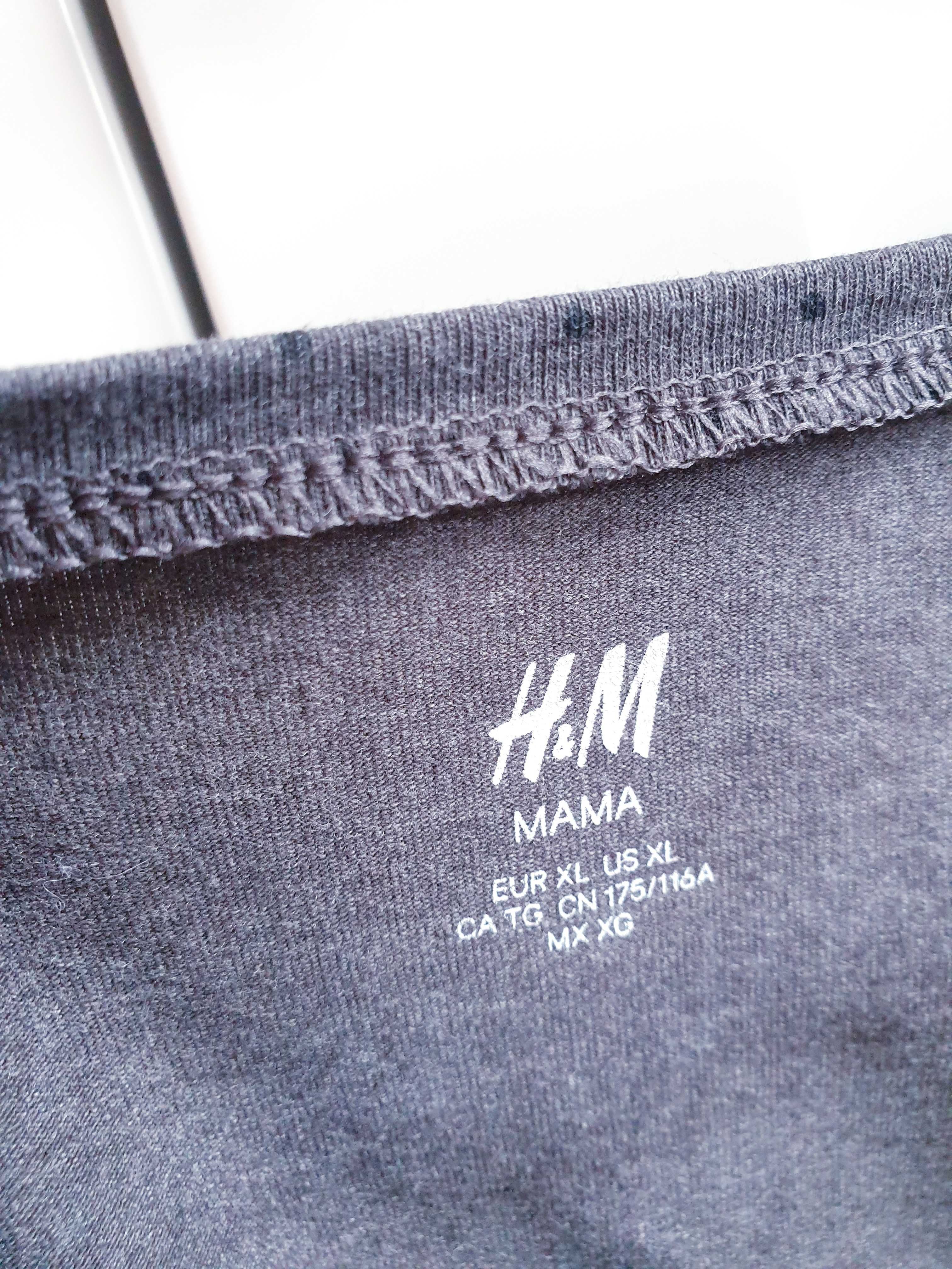 Grafitowa szara bluzka ciążowa w kropki H&M Mama 42