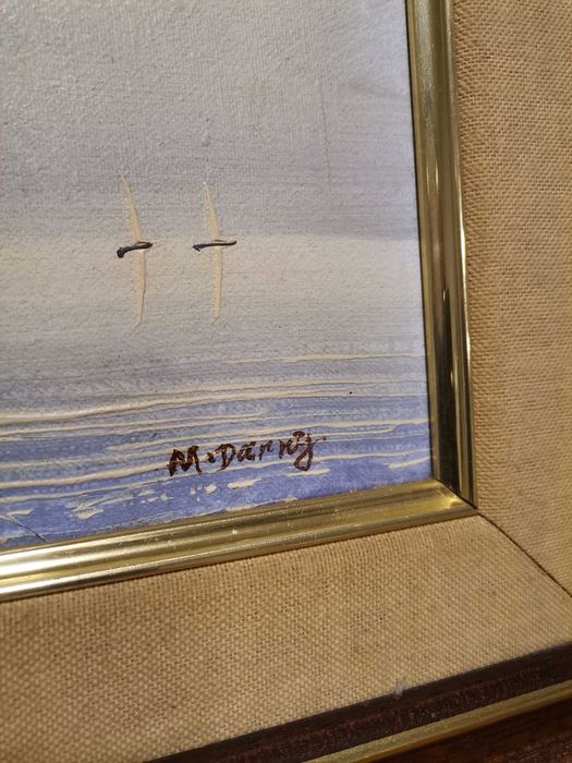 Pintura a óleo com moldura